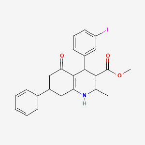 molecular formula C24H22INO3 B4987036 Methyl 4-(3-iodophenyl)-2-methyl-5-oxo-7-phenyl-1,4,5,6,7,8-hexahydroquinoline-3-carboxylate 