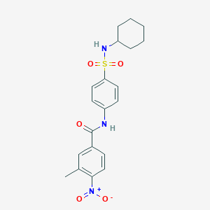 molecular formula C20H23N3O5S B4987595 N-[4-(cyclohexylsulfamoyl)phenyl]-3-methyl-4-nitrobenzamide 