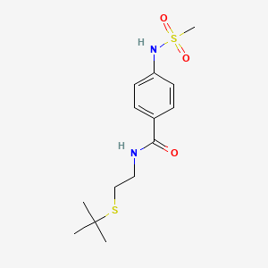 molecular formula C14H22N2O3S2 B4987651 N-[2-(TERT-BUTYLSULFANYL)ETHYL]-4-METHANESULFONAMIDOBENZAMIDE 