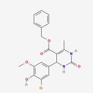 molecular formula C20H19BrN2O5 B4987774 Benzyl 4-(3-bromo-4-hydroxy-5-methoxyphenyl)-6-methyl-2-oxo-1,2,3,4-tetrahydropyrimidine-5-carboxylate 