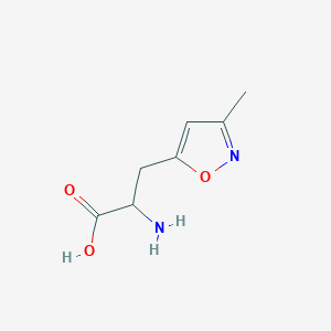 molecular formula C7H10N2O3 B498781 5-Isoxazolealanine,3-methyl-(6CI) 