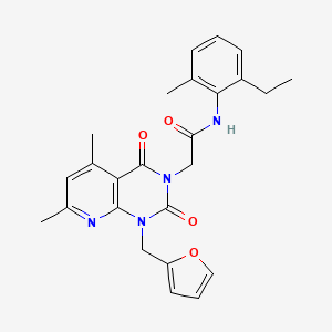 molecular formula C25H26N4O4 B4987919 N-(2-ETHYL-6-METHYLPHENYL)-2-{1-[(FURAN-2-YL)METHYL]-5,7-DIMETHYL-2,4-DIOXO-1H,2H,3H,4H-PYRIDO[2,3-D]PYRIMIDIN-3-YL}ACETAMIDE 