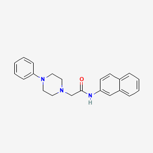 molecular formula C22H23N3O B4988053 N-(naphthalen-2-yl)-2-(4-phenylpiperazin-1-yl)acetamide 