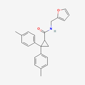 molecular formula C23H23NO2 B4988080 N-(furan-2-ylmethyl)-2,2-bis(4-methylphenyl)cyclopropane-1-carboxamide 