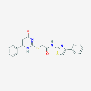 2-[(4-oxo-6-phenyl-1H-pyrimidin-2-yl)sulfanyl]-N-(4-phenyl-1,3-thiazol-2-yl)acetamide