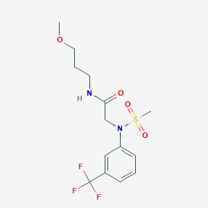 molecular formula C14H19F3N2O4S B4988163 N-(3-methoxypropyl)-2-[N-methylsulfonyl-3-(trifluoromethyl)anilino]acetamide 
