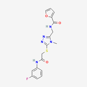 molecular formula C17H16FN5O3S B4988241 N-{[5-({2-[(3-fluorophenyl)amino]-2-oxoethyl}sulfanyl)-4-methyl-4H-1,2,4-triazol-3-yl]methyl}furan-2-carboxamide 
