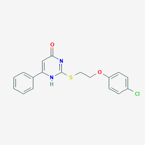 2-[2-(4-chlorophenoxy)ethylsulfanyl]-6-phenyl-1H-pyrimidin-4-one