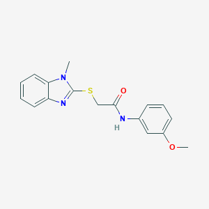 molecular formula C17H17N3O2S B498845 N-(3-methoxyphenyl)-2-[(1-methyl-1H-benzimidazol-2-yl)sulfanyl]acetamide 