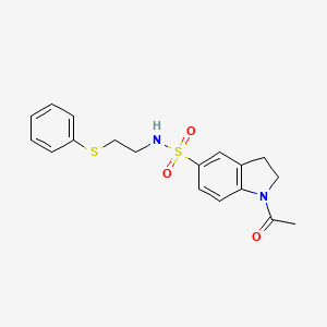 molecular formula C18H20N2O3S2 B4988455 1-acetyl-N-[2-(phenylsulfanyl)ethyl]-2,3-dihydro-1H-indole-5-sulfonamide 