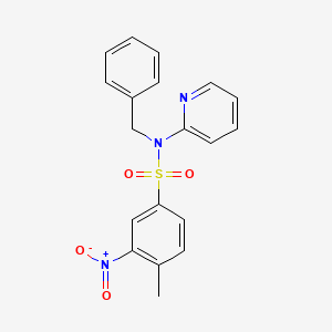molecular formula C19H17N3O4S B4988509 N-benzyl-4-methyl-3-nitro-N-(pyridin-2-yl)benzenesulfonamide 