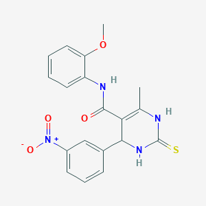 molecular formula C19H18N4O4S B4988648 N-(2-methoxyphenyl)-6-methyl-4-(3-nitrophenyl)-2-sulfanylidene-3,4-dihydro-1H-pyrimidine-5-carboxamide 
