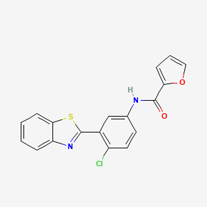 molecular formula C18H11ClN2O2S B4988655 N-[3-(1,3-benzothiazol-2-yl)-4-chlorophenyl]furan-2-carboxamide 