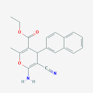 molecular formula C20H18N2O3 B4988728 ethyl 6-amino-5-cyano-2-methyl-4-naphthalen-2-yl-4H-pyran-3-carboxylate 