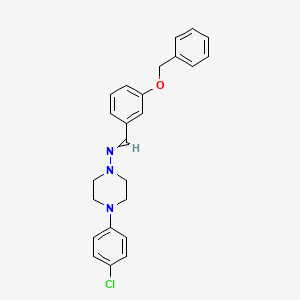 molecular formula C24H24ClN3O B4988804 N-[4-(4-chlorophenyl)piperazin-1-yl]-1-(3-phenylmethoxyphenyl)methanimine 