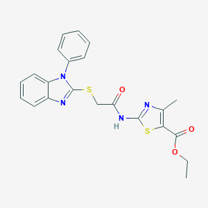 ethyl 4-methyl-2-({[(1-phenyl-1H-benzimidazol-2-yl)sulfanyl]acetyl}amino)-1,3-thiazole-5-carboxylate