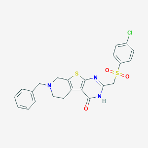 7-benzyl-2-{[(4-chlorophenyl)sulfonyl]methyl}-5,6,7,8-tetrahydropyrido[4',3':4,5]thieno[2,3-d]pyrimidin-4(3H)-one