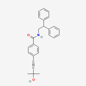 molecular formula C26H25NO2 B4989077 N-(2,2-diphenylethyl)-4-(3-hydroxy-3-methylbut-1-yn-1-yl)benzamide 