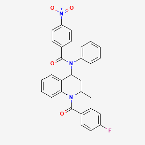 molecular formula C30H24FN3O4 B4989087 N-{1-[(4-fluorophenyl)carbonyl]-2-methyl-1,2,3,4-tetrahydroquinolin-4-yl}-4-nitro-N-phenylbenzamide 