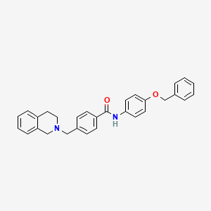 molecular formula C30H28N2O2 B4989106 N-[4-(benzyloxy)phenyl]-4-(3,4-dihydroisoquinolin-2(1H)-ylmethyl)benzamide 