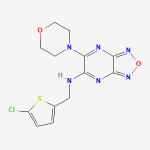 molecular formula C13H13ClN6O2S B4989201 N-[(5-chlorothiophen-2-yl)methyl]-5-morpholin-4-yl-[1,2,5]oxadiazolo[3,4-b]pyrazin-6-amine 