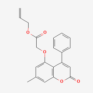 molecular formula C21H18O5 B4989239 PROP-2-EN-1-YL 2-[(7-METHYL-2-OXO-4-PHENYL-2H-CHROMEN-5-YL)OXY]ACETATE 