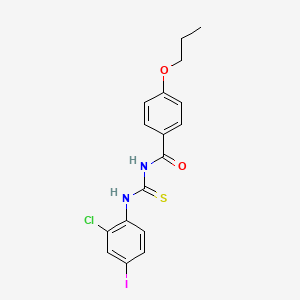 molecular formula C17H16ClIN2O2S B4989572 N-[(2-chloro-4-iodophenyl)carbamothioyl]-4-propoxybenzamide 
