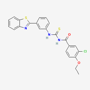 molecular formula C23H18ClN3O2S2 B4989592 N-{[3-(1,3-benzothiazol-2-yl)phenyl]carbamothioyl}-3-chloro-4-ethoxybenzamide 