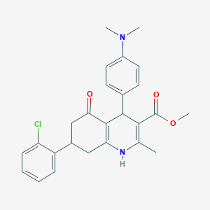 molecular formula C26H27ClN2O3 B4989600 Methyl 7-(2-chlorophenyl)-4-[4-(dimethylamino)phenyl]-2-methyl-5-oxo-1,4,5,6,7,8-hexahydroquinoline-3-carboxylate CAS No. 5757-72-2