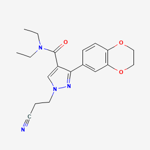 molecular formula C19H22N4O3 B4989673 1-(2-cyanoethyl)-3-(2,3-dihydro-1,4-benzodioxin-6-yl)-N,N-diethylpyrazole-4-carboxamide 