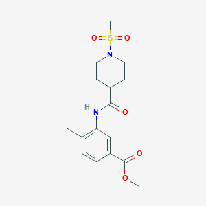 molecular formula C16H22N2O5S B4989908 METHYL 3-(1-METHANESULFONYLPIPERIDINE-4-AMIDO)-4-METHYLBENZOATE 
