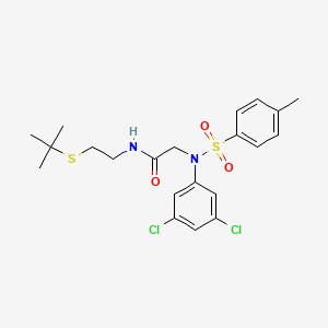 molecular formula C21H26Cl2N2O3S2 B4989942 N-[2-(tert-butylsulfanyl)ethyl]-N~2~-(3,5-dichlorophenyl)-N~2~-[(4-methylphenyl)sulfonyl]glycinamide 