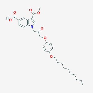 molecular formula C30H37NO7 B049900 1-[3-(4-Decoxyphenoxy)-2-oxopropyl]-3-methoxycarbonylindole-5-carboxylic acid CAS No. 888320-29-4
