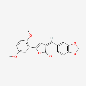 molecular formula C20H16O6 B4990056 (3Z)-3-(1,3-benzodioxol-5-ylmethylidene)-5-(2,5-dimethoxyphenyl)furan-2-one 