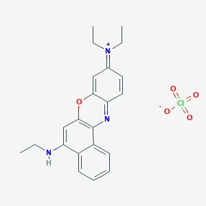 molecular formula C22H24ClN3O5 B049901 Diethyl-[5-(ethylamino)benzo[a]phenoxazin-9-ylidene]azanium;perchlorate CAS No. 223267-77-4