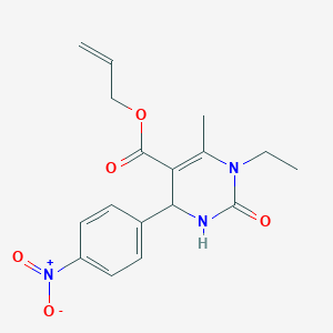 molecular formula C17H19N3O5 B4990193 Prop-2-en-1-yl 1-ethyl-6-methyl-4-(4-nitrophenyl)-2-oxo-1,2,3,4-tetrahydropyrimidine-5-carboxylate 