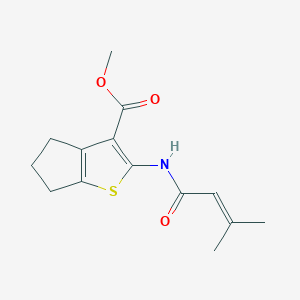 molecular formula C14H17NO3S B4990223 methyl 2-(3-methylbut-2-enoylamino)-5,6-dihydro-4H-cyclopenta[b]thiophene-3-carboxylate 