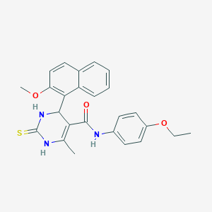 molecular formula C25H25N3O3S B4990230 N-(4-ethoxyphenyl)-4-(2-methoxynaphthalen-1-yl)-6-methyl-2-sulfanylidene-3,4-dihydro-1H-pyrimidine-5-carboxamide 