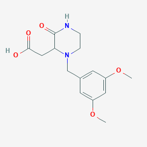 molecular formula C15H20N2O5 B499024 [1-(3,5-Dimethoxybenzyl)-3-oxo-2-piperazinyl]-acetic acid CAS No. 1033600-03-1