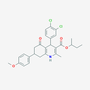 molecular formula C28H29Cl2NO4 B4990323 Butan-2-yl 4-(3,4-dichlorophenyl)-7-(4-methoxyphenyl)-2-methyl-5-oxo-1,4,5,6,7,8-hexahydroquinoline-3-carboxylate 