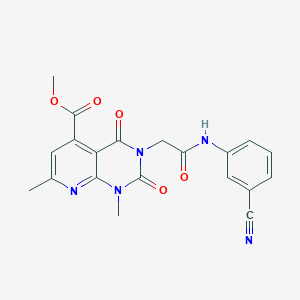 molecular formula C20H17N5O5 B4990480 METHYL 3-{[(3-CYANOPHENYL)CARBAMOYL]METHYL}-1,7-DIMETHYL-2,4-DIOXO-1H,2H,3H,4H-PYRIDO[2,3-D]PYRIMIDINE-5-CARBOXYLATE 