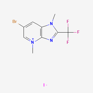 molecular formula C9H8BrF3IN3 B4990507 6-Bromo-1,4-dimethyl-2-(trifluoromethyl)imidazo[4,5-b]pyridin-4-ium;iodide 