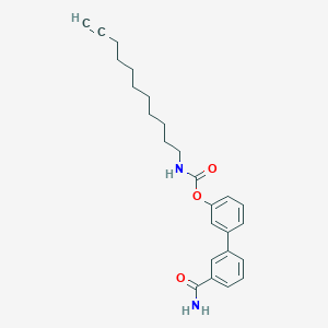molecular formula C25H30N2O3 B049906 3'-Carbamoyl-biphenyl-3-yl-undecynecarbamate CAS No. 887264-45-1