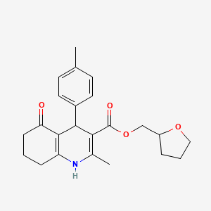 molecular formula C23H27NO4 B4990633 Tetrahydrofuran-2-ylmethyl 2-methyl-4-(4-methylphenyl)-5-oxo-1,4,5,6,7,8-hexahydroquinoline-3-carboxylate 