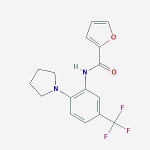 molecular formula C16H15F3N2O2 B499069 N-[2-(1-pyrrolidinyl)-5-(trifluoromethyl)phenyl]-2-furamide 