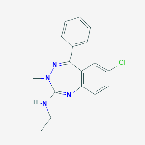 molecular formula C17H17ClN4 B049907 7-Chloro-2-ethylamino-3-methyl-5-phenyl-3H-1,3,4-benzotriazepine CAS No. 120698-08-0