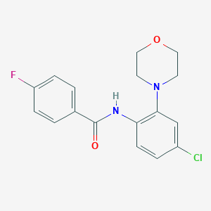 molecular formula C17H16ClFN2O2 B499071 N-[4-chloro-2-(4-morpholinyl)phenyl]-4-fluorobenzamide 