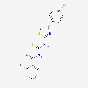 molecular formula C17H11ClFN3OS2 B4990715 3-[4-(4-Chlorophenyl)-1,3-thiazol-2-YL]-1-(2-fluorobenzoyl)thiourea 
