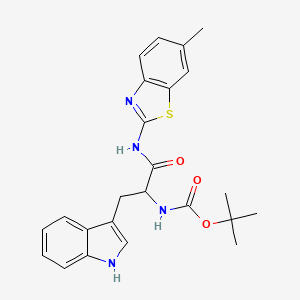 molecular formula C24H26N4O3S B4990754 Tert-butyl N-[2-(1H-indol-3-YL)-1-[(6-methyl-1,3-benzothiazol-2-YL)carbamoyl]ethyl]carbamate 