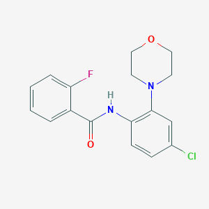 molecular formula C17H16ClFN2O2 B499076 N-[4-chloro-2-(4-morpholinyl)phenyl]-2-fluorobenzamide 